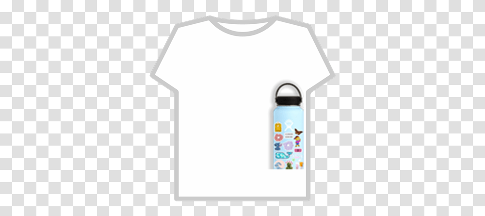 Baby Blue Hydroflask With Stickers Roblox Short Sleeve, Clothing, Apparel, T-Shirt, Bottle Transparent Png