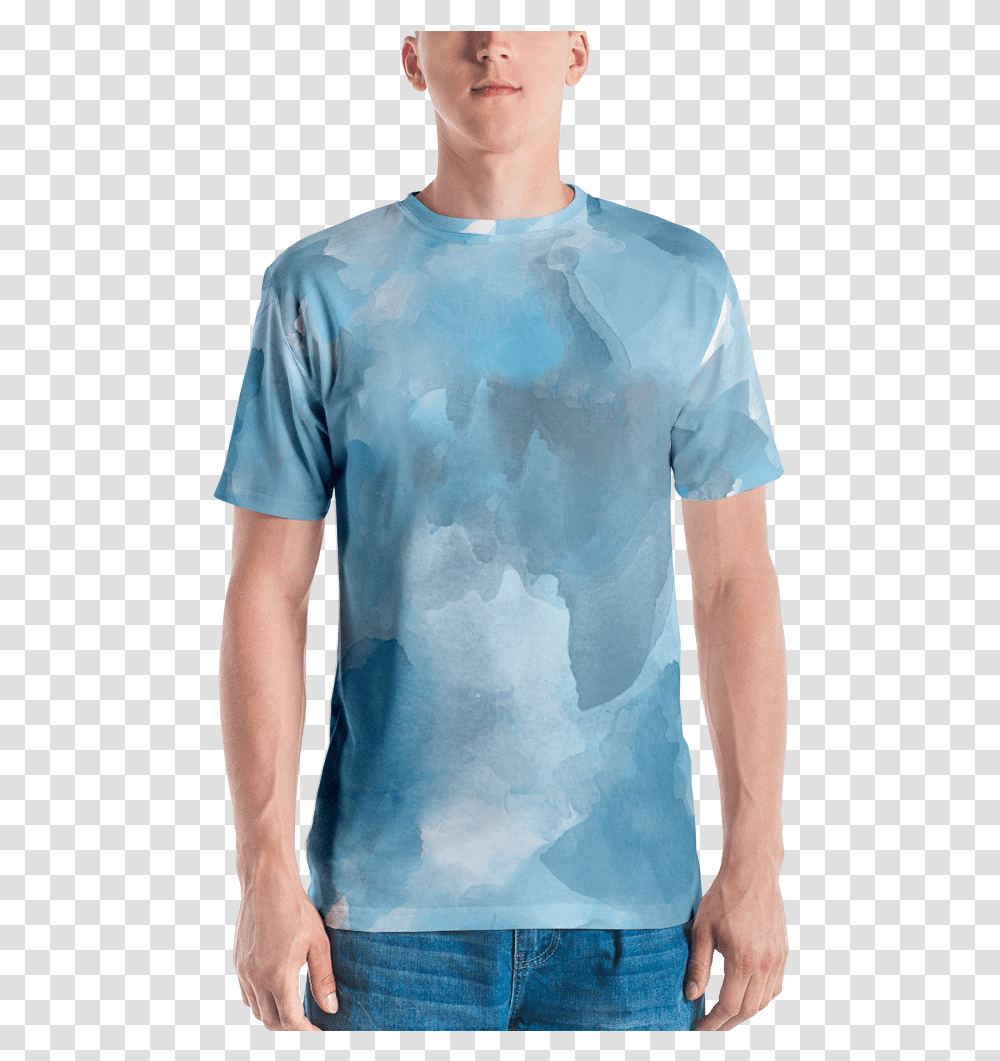 Baby Blue Watercolor T Shirt T Shirt ZazuzeData Yog The Label Aksha, Apparel, Sleeve, Person Transparent Png