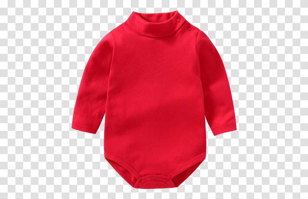 Baby Bodysuit Girl Body Bebe High Neck Long Sleeve Sweater, Apparel, Fleece, Sweatshirt Transparent Png