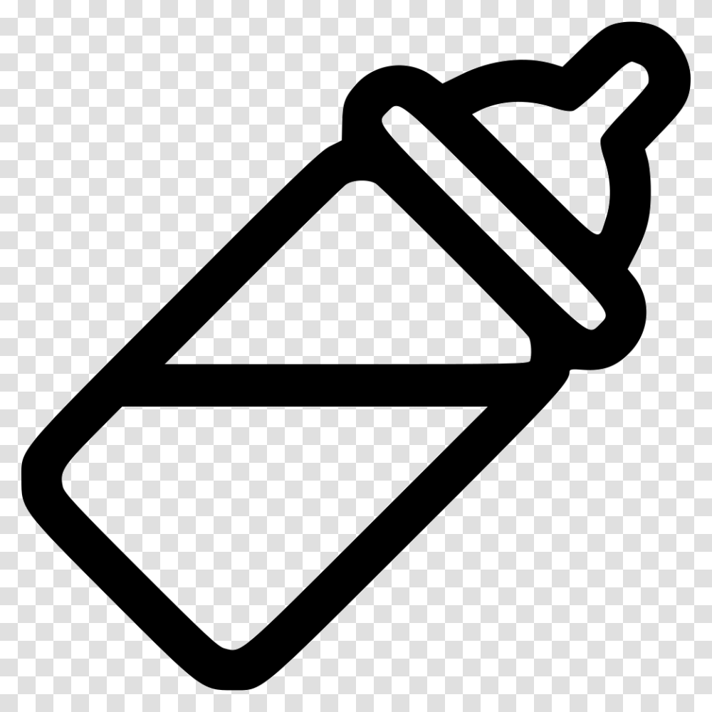 Baby Bottle Baby Bottle Outline, Triangle, Shovel, Tool, Stencil Transparent Png