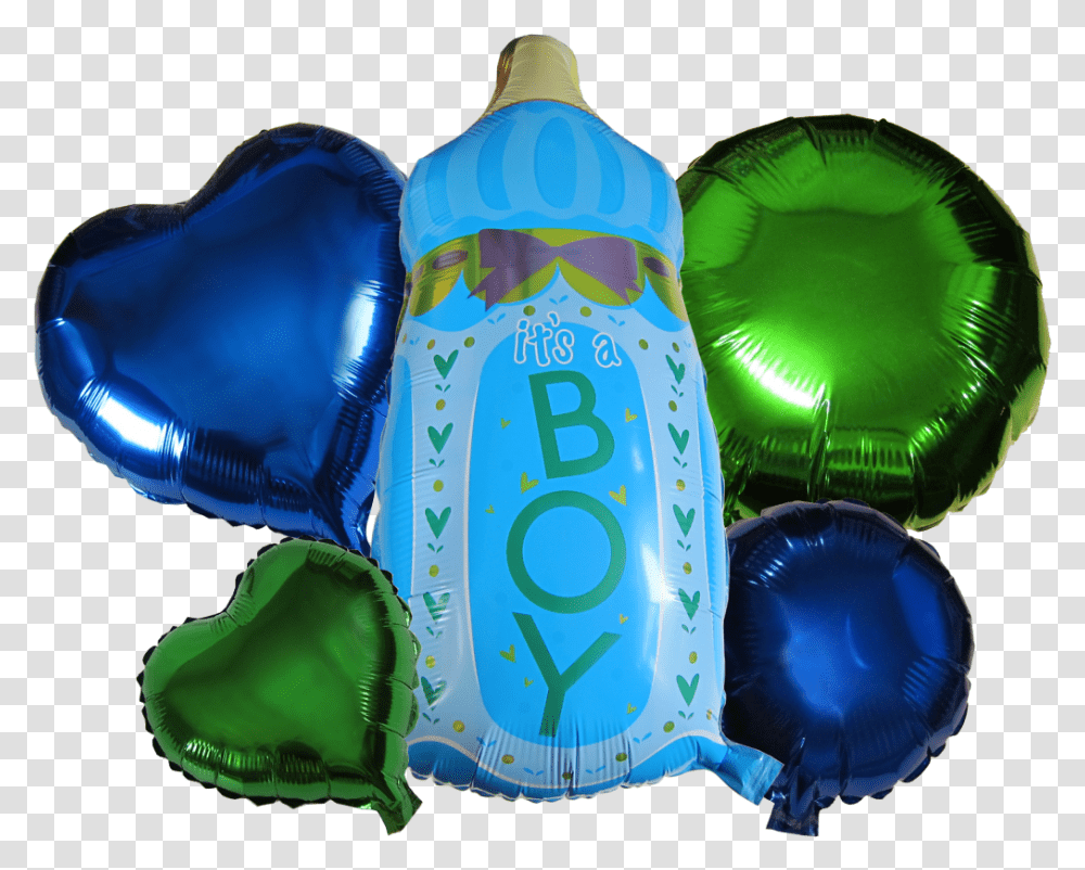 Baby Bottle Boy Balloons 5 Pieces Set Inflatable, Water Bottle Transparent Png