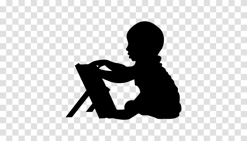 Baby Boy Playing Silhouette, Gray, World Of Warcraft Transparent Png