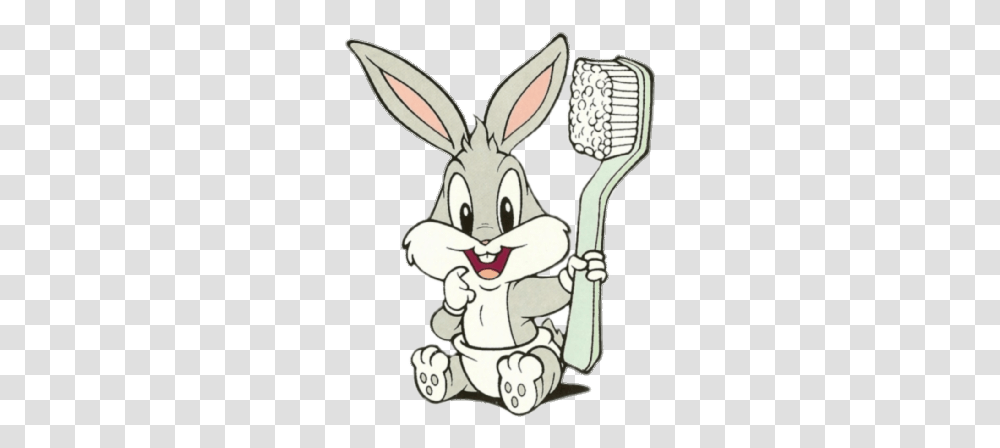 Baby Bugs Bunny Holding Giant Toothbrush, Mammal, Animal, Tool, Kangaroo Transparent Png