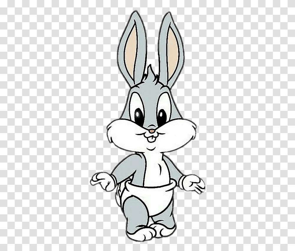 Baby Bugs Bunny With Diaper Bugs Bunny Beb, Mammal, Animal, Donkey, Stencil Transparent Png