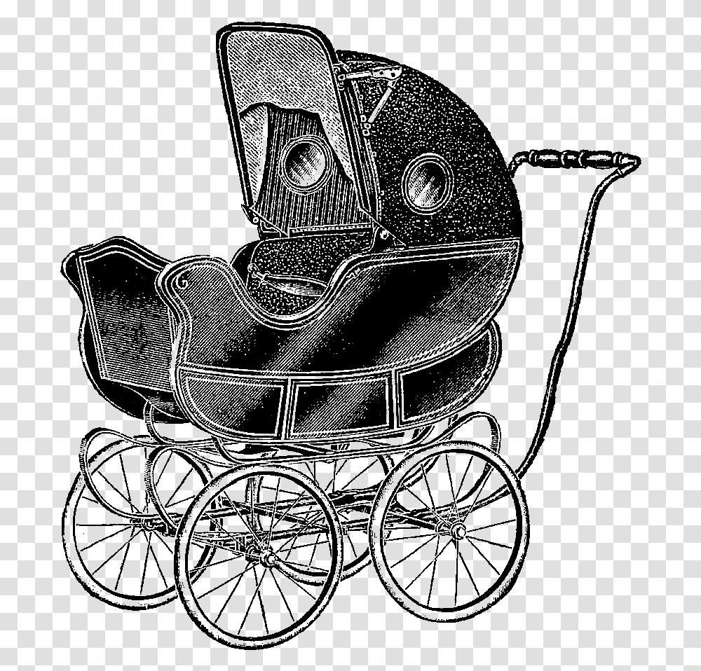 Baby Carriage Baby Carriage Vintage, Outdoors, Nature, Silhouette, Astronomy Transparent Png