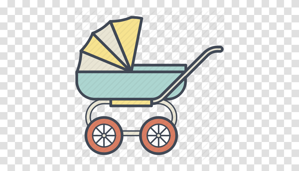 Baby Carriage Child Cradle Newborn Pram Stroller Icon, Transportation, Vehicle, Wheelbarrow, Bicycle Transparent Png