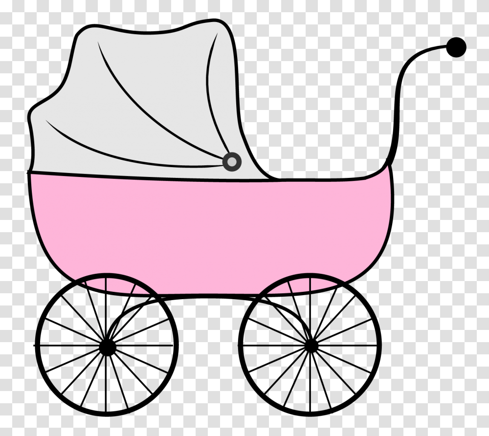 Baby Carriage Clip Art Cliparts Co Vintage Buggy Stroller, Vehicle, Transportation, Plant, Bow Transparent Png