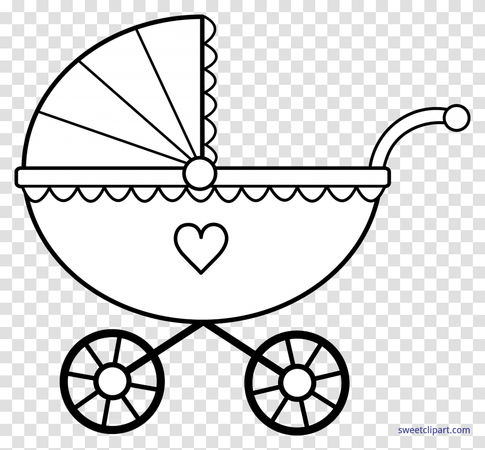 Baby Carriage Lineart Clip Art, Lamp, Stencil, Label Transparent Png
