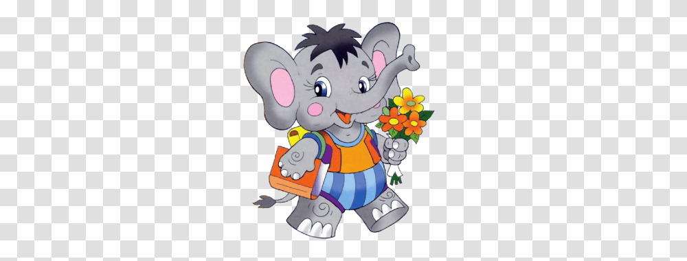 Baby Cartoon Elephants With Flowers Clip Art Imagesall Clipart, Toy, Super Mario, Elf Transparent Png