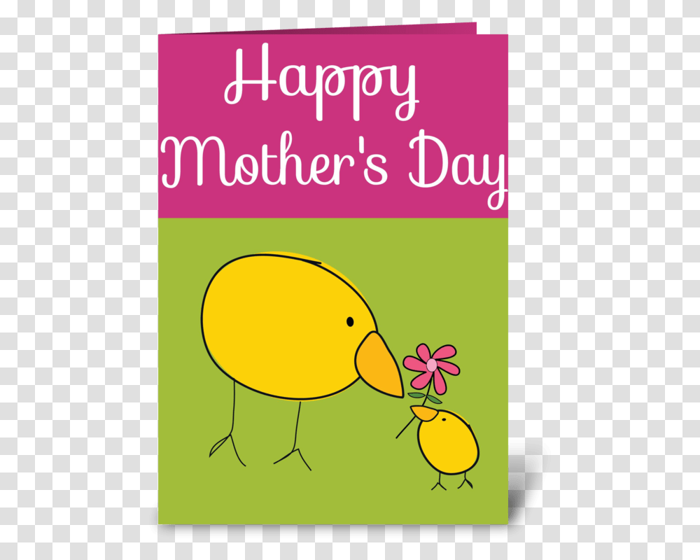 Baby Chick Loves Mommy Greeting Card Cartoon, Bird, Animal, Plant Transparent Png