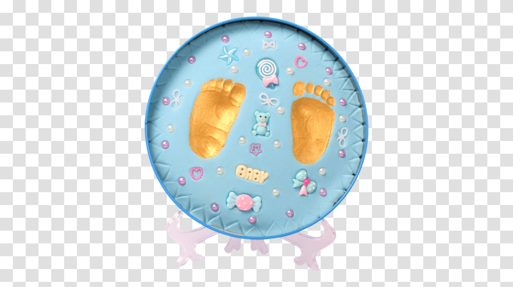 Baby Clay Hand And Foot Imprint Kit With Decorative Infant, Birthday Cake, Dessert, Food, Bib Transparent Png
