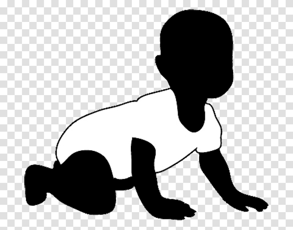 Baby Crawling Baby Silhouette No Background, Person, Human, Animal, Kneeling Transparent Png