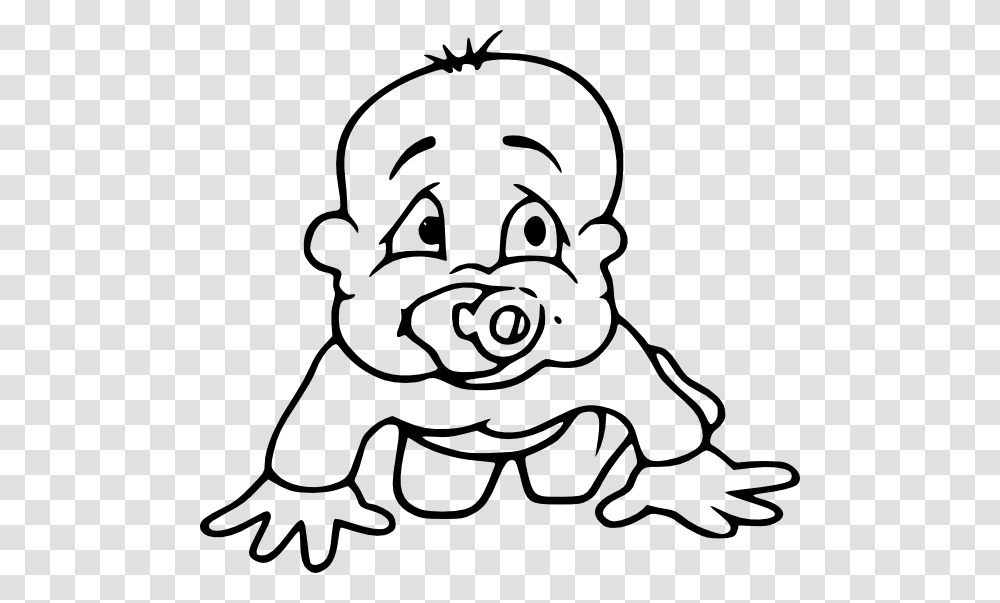 Baby Crawling Clip Art At Clker Cartoon Baby Black And White, Stencil, Drawing, Pet, Animal Transparent Png
