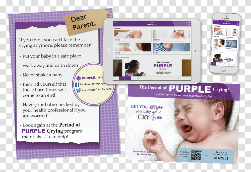 Baby Crying Purple Crying App Code, Mobile Phone, Electronics, Person, Poster Transparent Png
