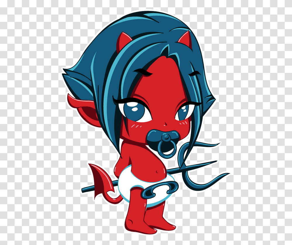 Baby Demon Clipart Baby Devil, Label, Text, Helmet, Clothing Transparent Png