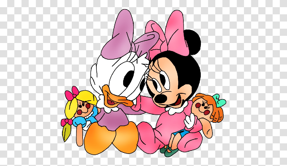 Baby Disney Characters Clipart Baby Minnie Mouse And Daisy Duck, Painting, Crowd, Comics Transparent Png