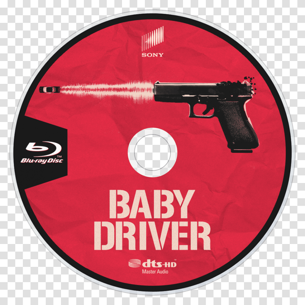 Baby Driver Movie Title, Gun, Weapon, Weaponry, Disk Transparent Png