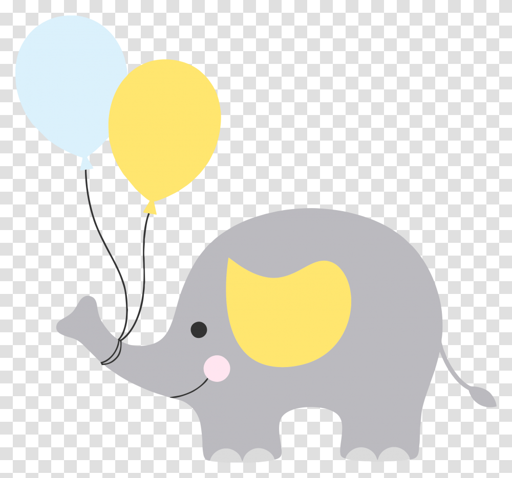 Baby Elephant Baby Shower Baby Shower, Balloon, Mammal, Animal Transparent Png