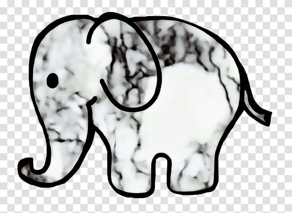 Baby Elephant Blackandwhite Marble, Fence Transparent Png
