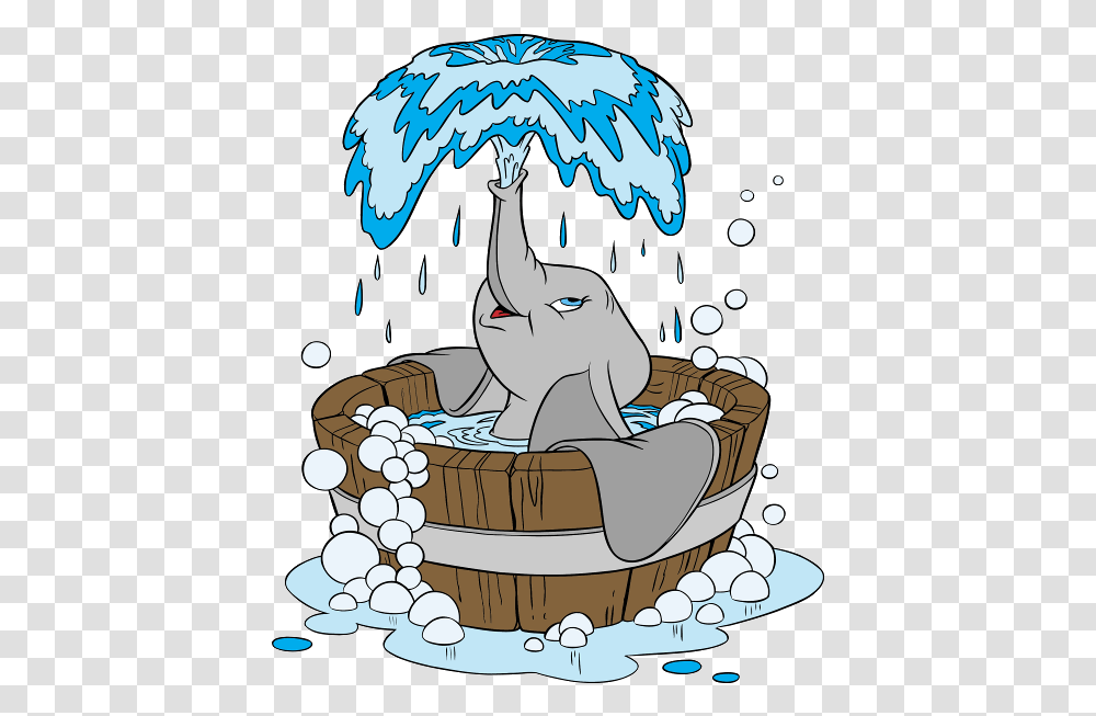 Baby Elephant Clip Art The Cliparts Elephant In Bath Cartoon, Furniture, Tub, Drawing Transparent Png