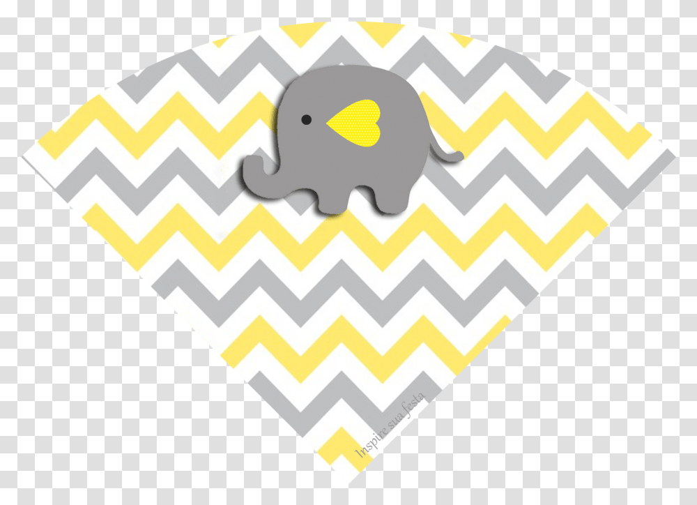 Baby Elephant In Grey And Yellow Chevron Free Printable Elefante Animado Gris Y Amarillo Poster Advertisement Paper Rug Transparent Png Pngset Com