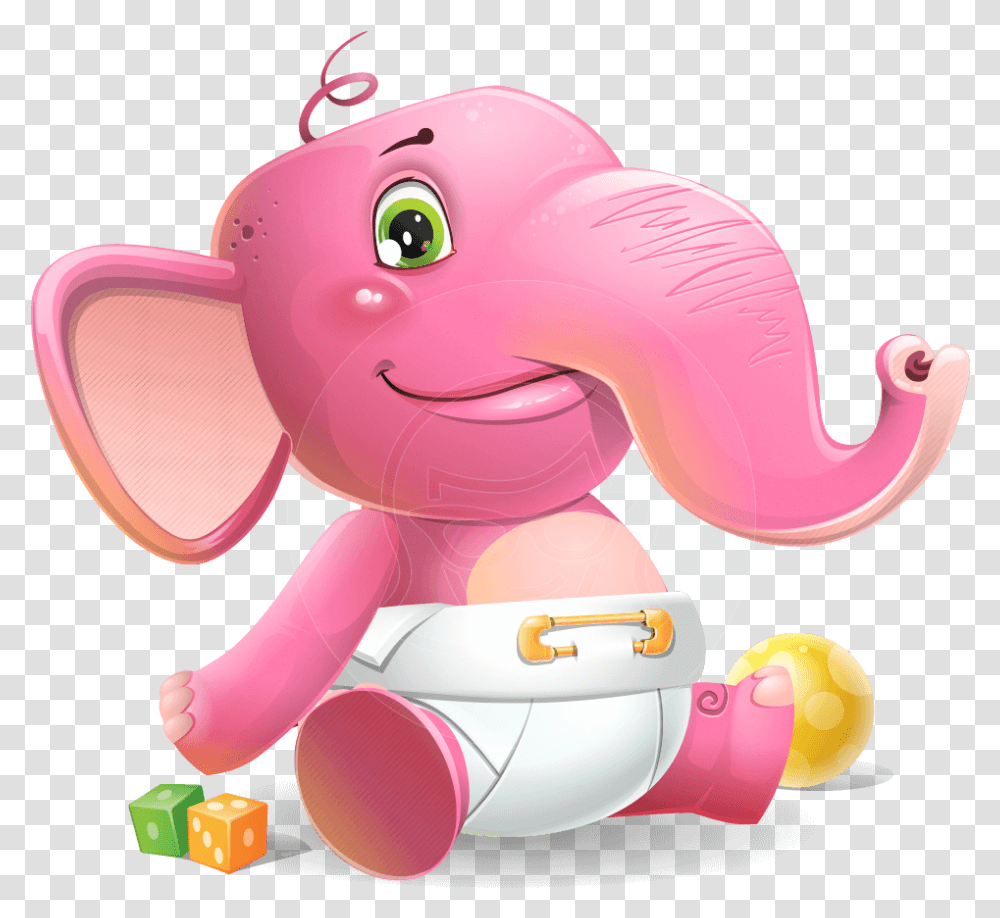 Baby Elephant Vector Cartoon Character, Toy, Plush, Animal Transparent Png