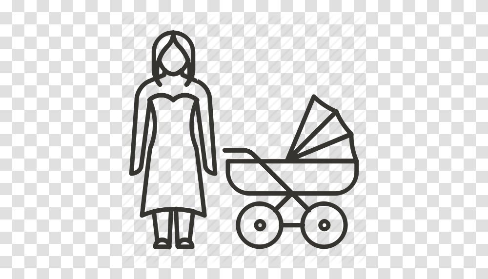 Baby Family Mom Mother Newborn Stroller Walk Icon, Vehicle, Transportation, Buggy Transparent Png