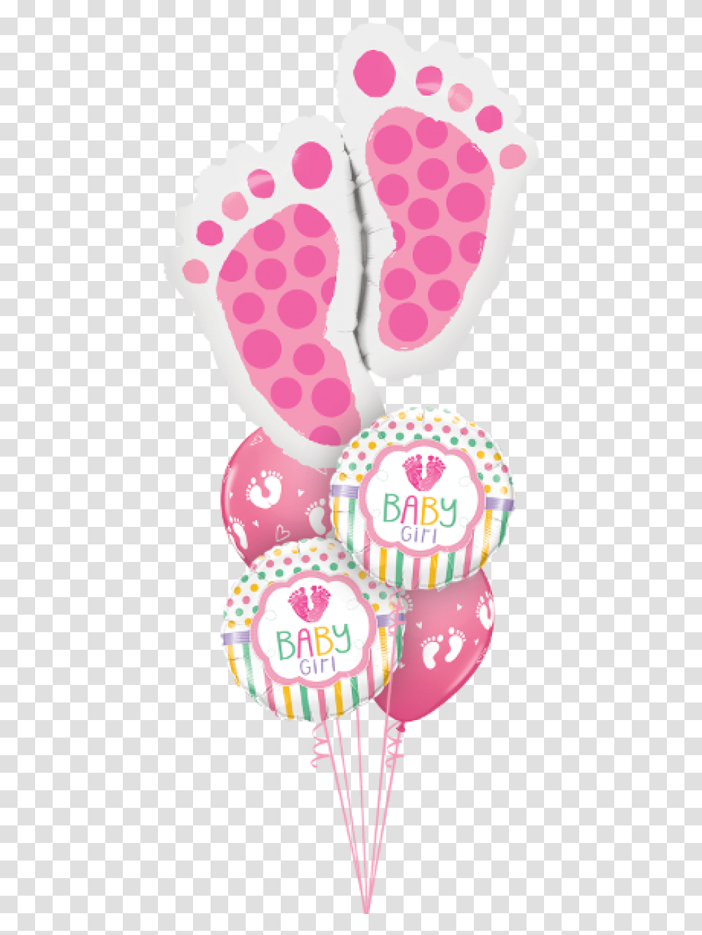 Baby Feet Balloon Bouquets, Texture, Polka Dot, Dessert, Food Transparent Png