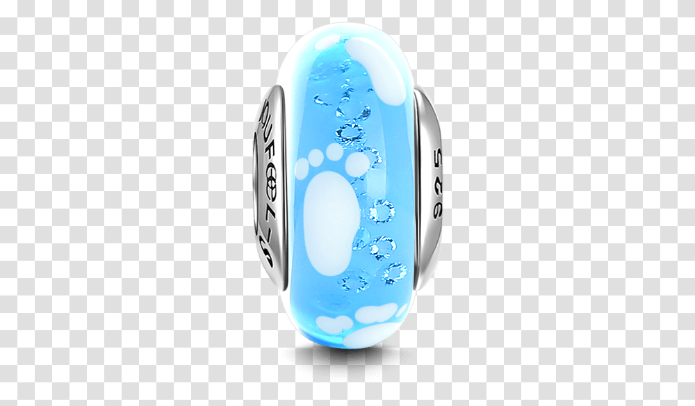 Baby Feet Blue Murano Glass Bead Silver Illustration, Bottle, Sport, Sports, Golf Transparent Png
