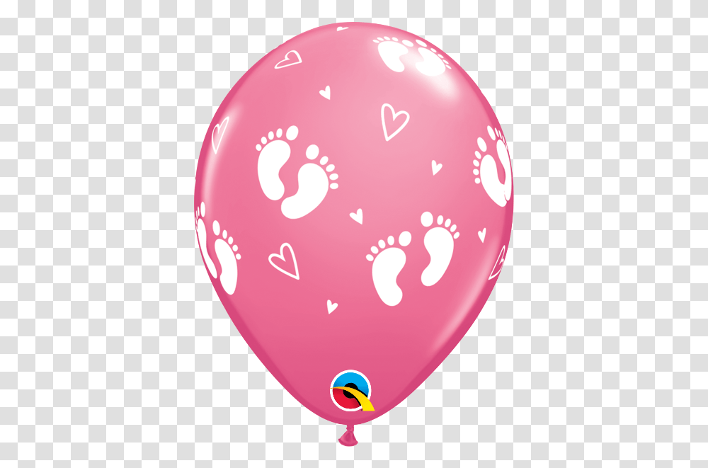 Baby Footprints & Hearts Fashion Rose 11 Balloons Baby Girls Balloons Transparent Png