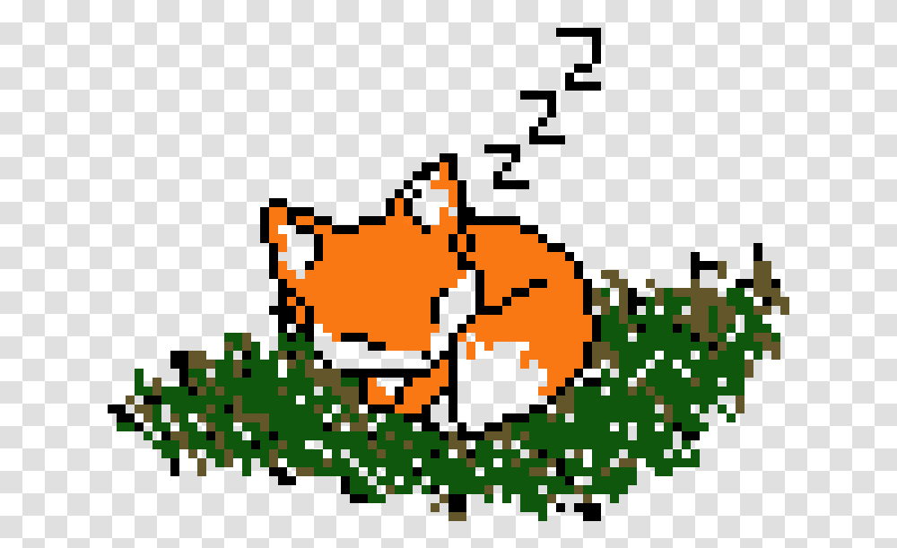 Baby Fox Sleeping Fox Pixel Art, Plant, Rug, Pac Man Transparent Png