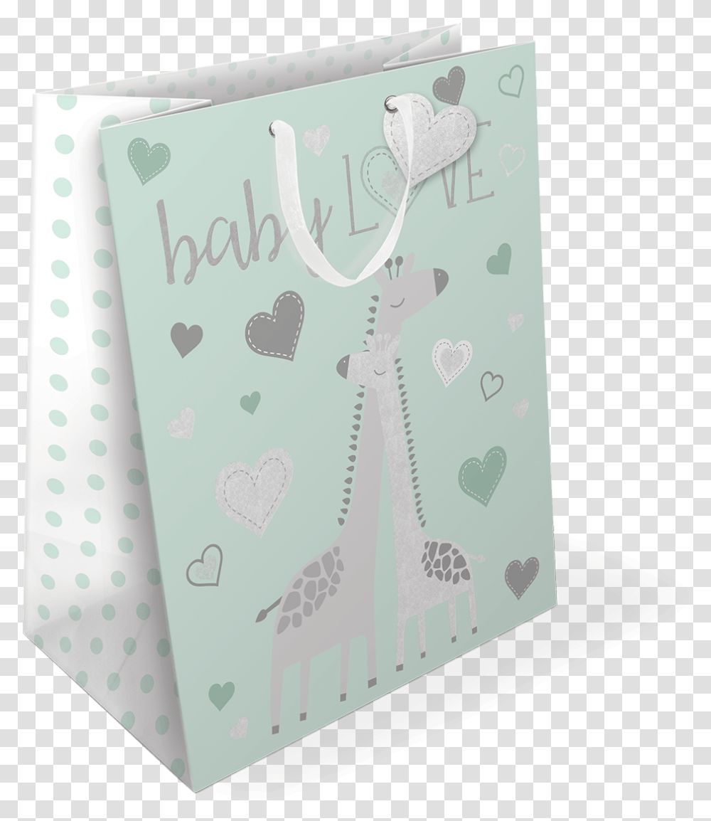 Baby Giraffe Jumbo Gift Bag With Die Cut Gift Tag Paper, Shopping Bag, Rug, Tote Bag Transparent Png