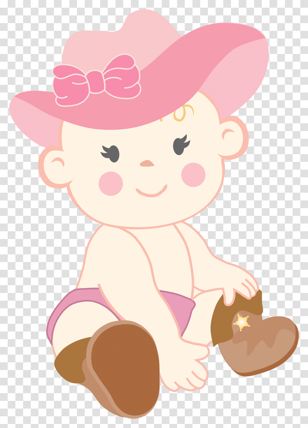 Baby Girl Clipart Cowgirl, Hat, Apparel, Drawing Transparent Png