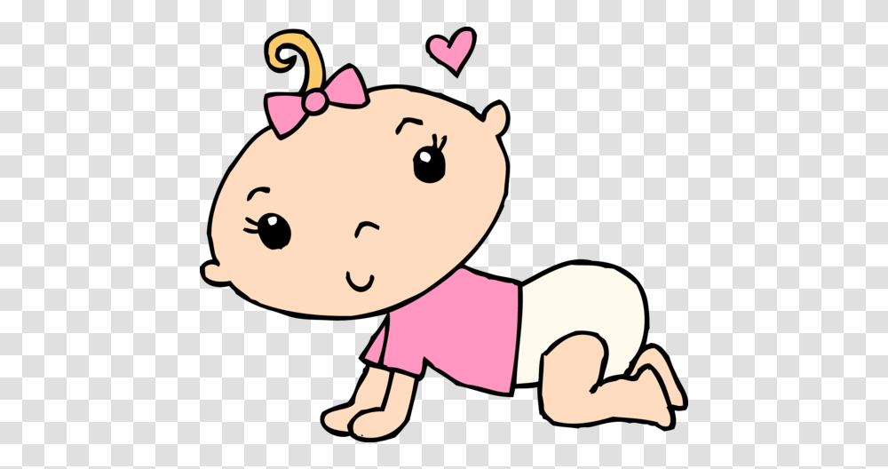 Baby Girl Clipart, Crawling Transparent Png