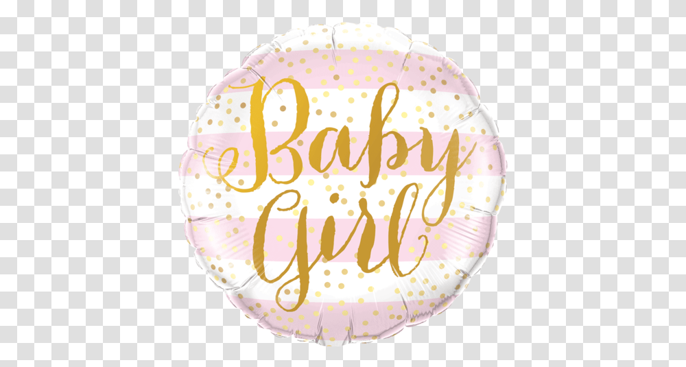 Baby Girl Foil Gold Confetti Stripes Balloon 88004 Baby Girl Ballon, Birthday Cake, Dessert, Food, Cream Transparent Png
