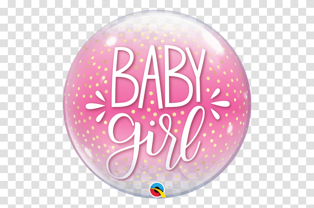 Baby Girl Pink Confetti Dots Bubble Qualatex, Birthday Cake, Dessert, Food, Sphere Transparent Png