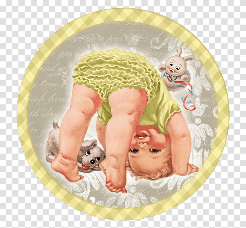 Baby Girl Vintage Illustration, Person, Poster, Advertisement, Collage Transparent Png