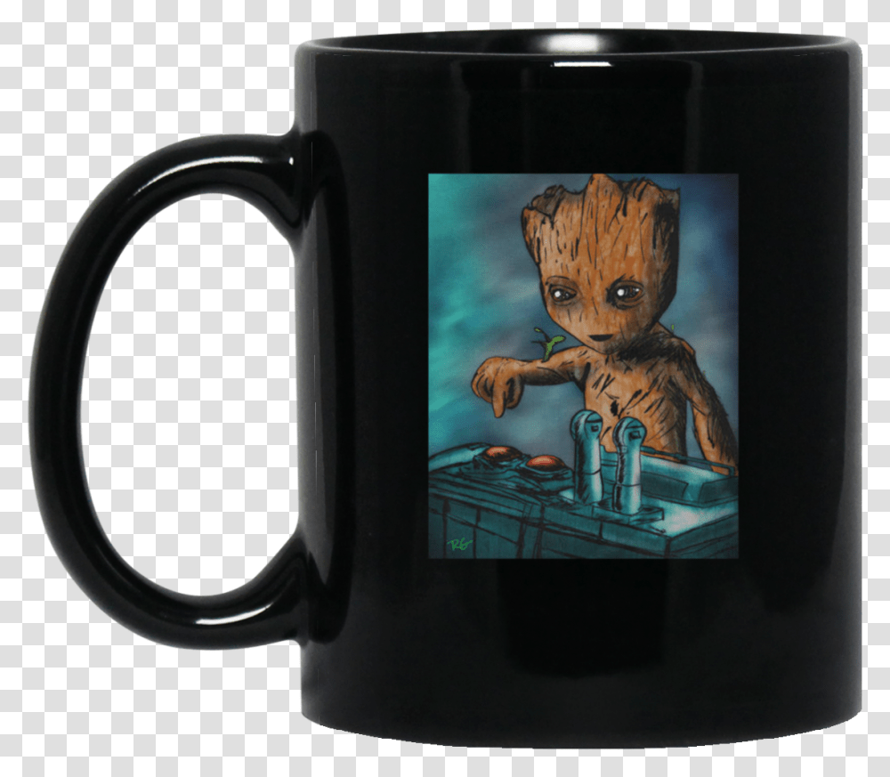 Baby Groot Death Button New Wave Tee Groot Death Mug, Coffee Cup, Cat, Pet, Mammal Transparent Png