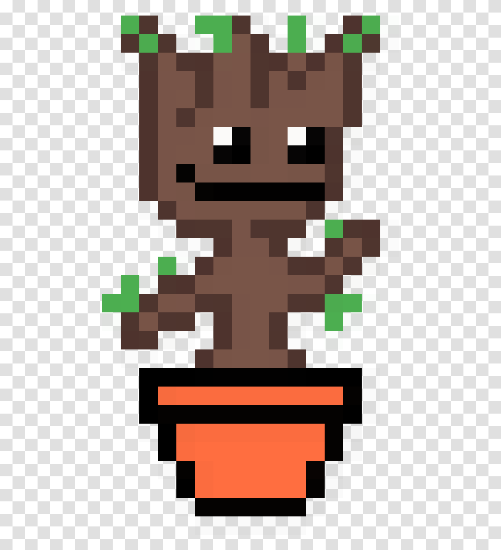 Baby Groot In A Pot Baby Groot Pixel Art Rug Minecraft Pac Man Transparent Png Pngset Com