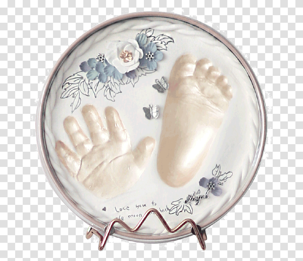 Baby Hand And Foot Prints Childrenquots Hand And Foot Art, Porcelain, Pottery, Dish, Meal Transparent Png