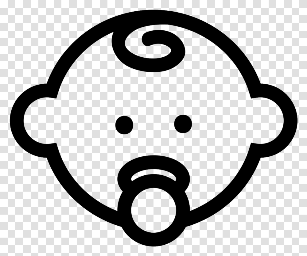 Baby Head Outline With Pacifier Comments Baby Icon Transparent Png