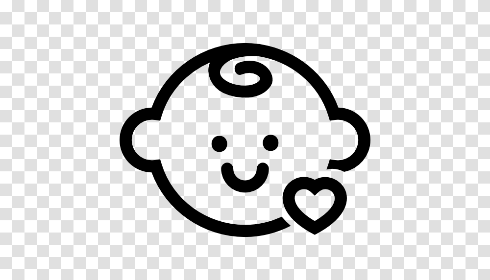 Baby Head With A Small Heart Outline, Stencil, Logo, Trademark Transparent Png