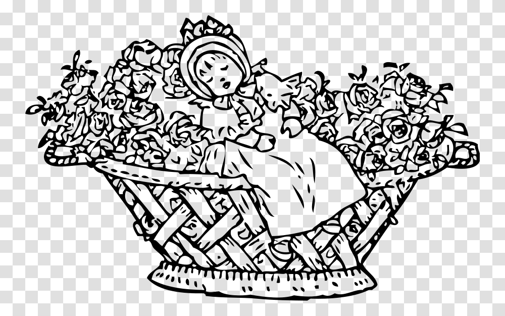 Baby In Rose Basket Svg Clip Arts Lisa Loves To Listen To A Lovely Lullaby Poem, Gray, World Of Warcraft Transparent Png
