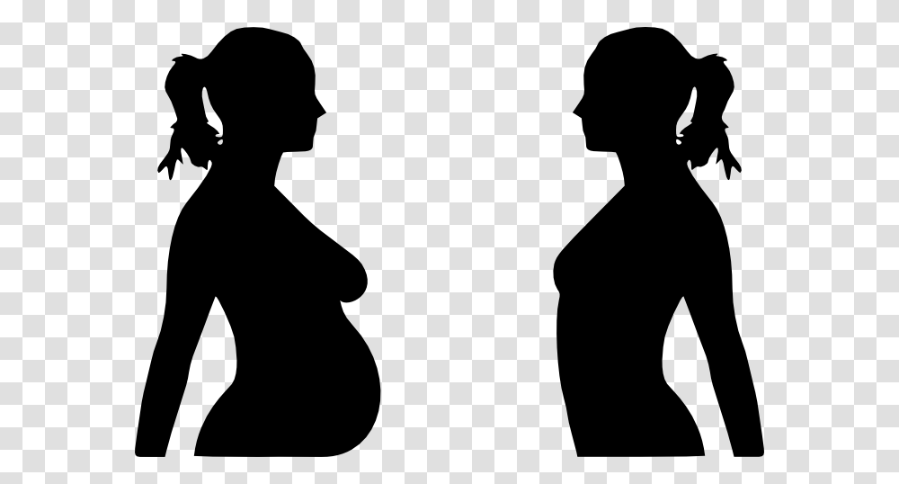 Baby In Womb Pregnant And Non Pregnant, Silhouette, Person, Human, Stencil Transparent Png