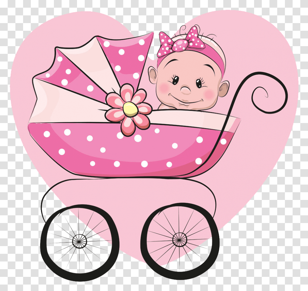 Baby Infant Cartoon Illustration Stroller Free Baby In Stroller Cartoon, Furniture, Birthday Cake, Dessert, Food Transparent Png