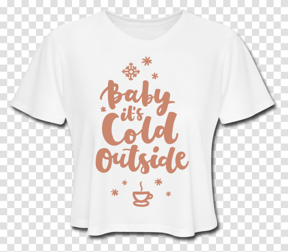 Baby It's Cold Outside Cropped Tee Pepperoni, Apparel, T-Shirt, Sleeve Transparent Png