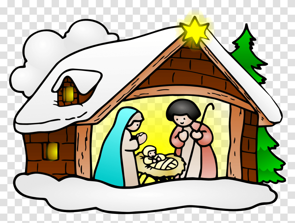 Baby Jesus Clipart Clipart Religious Christmas, Nature, Shelter, Rural, Building Transparent Png