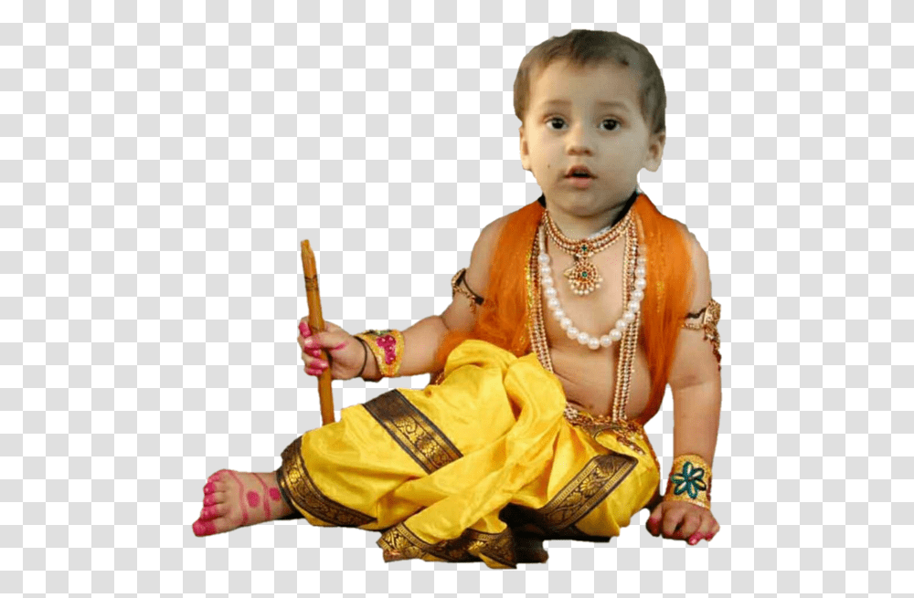 Baby Krishna Dress Wear Baby Sridevi Theater, Person, Necklace, Jewelry Transparent Png