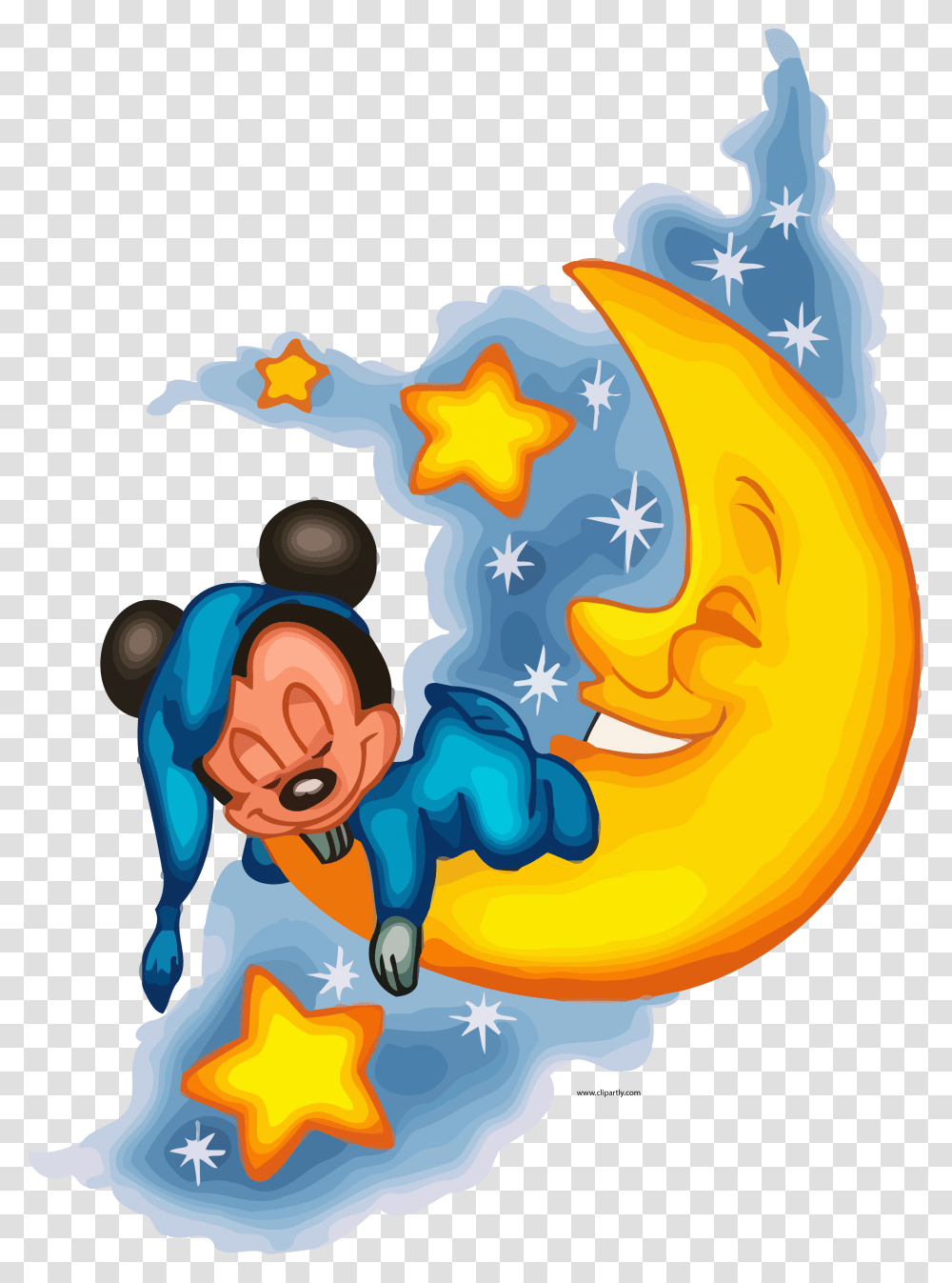 Baby Mickey Mouse And Friends Sleeping Clipart Sleeping Mickey Mouse, Star Symbol Transparent Png