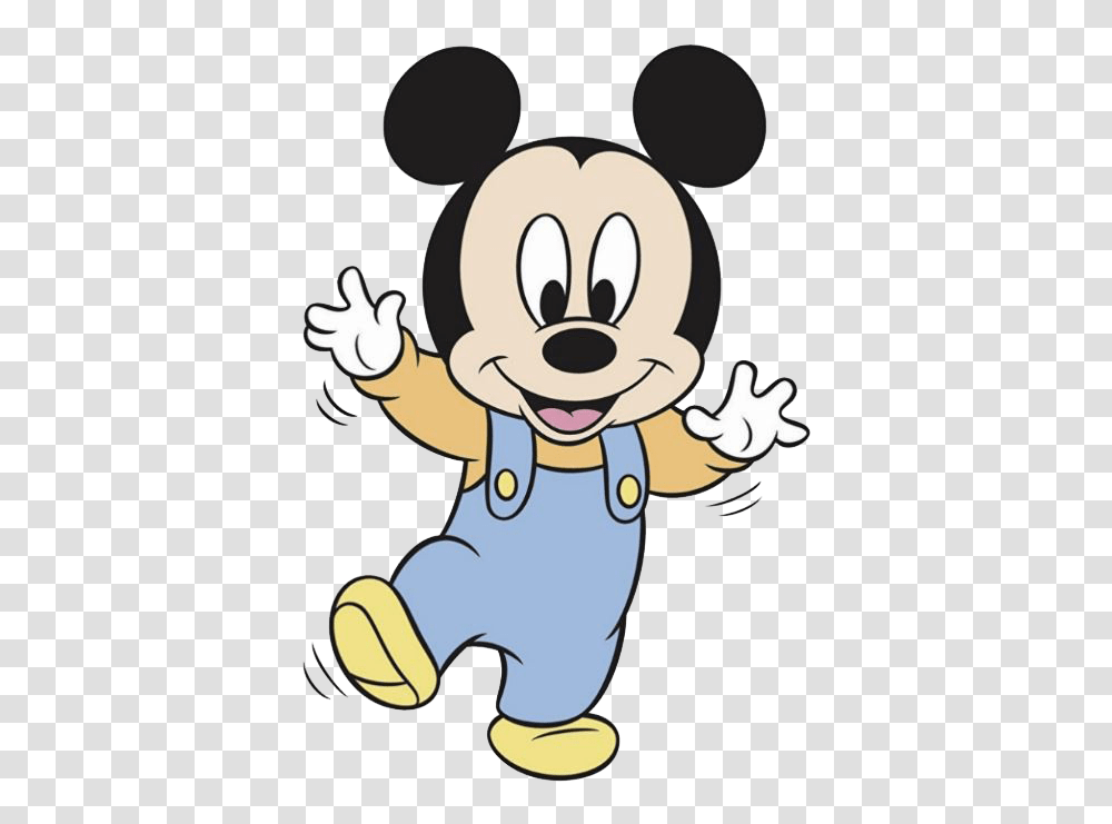 Baby Mickey Walking Minnie And Mickey Mouse Baby, Mammal, Animal, Wildlife, Mascot Transparent Png